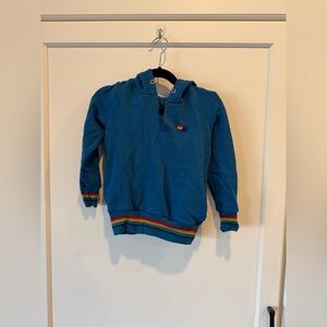 NWOT - Aviator Nation - KID’S LOGO PULLOVER HOODIE - Blue / Rainbow